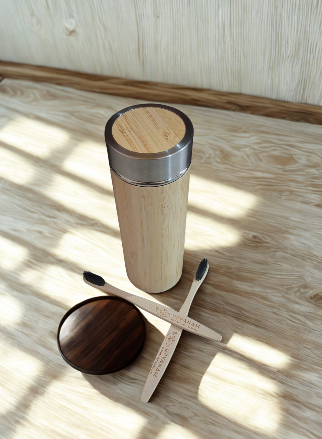 Bamboo Water Bottle & Bamboo Toothbrush Combo | Eco-friendly | Sustainable | Budget friendly | - Near to Nature