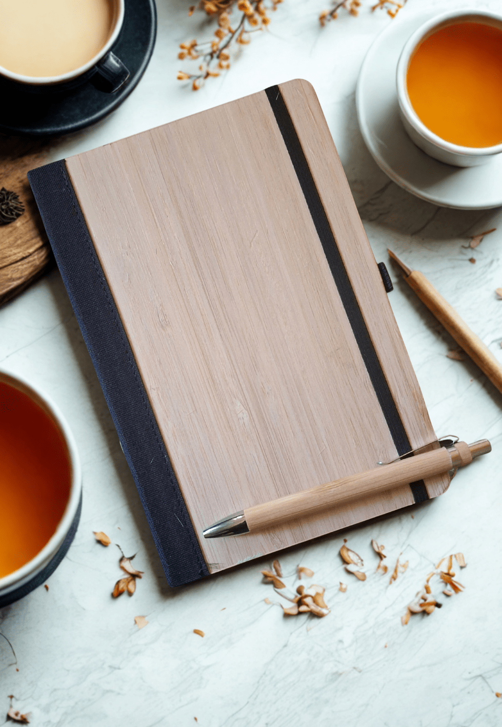 Customized Bamboo Diary with pen | Eco-friendly |Sustainable | Soft bound | - Near to Nature