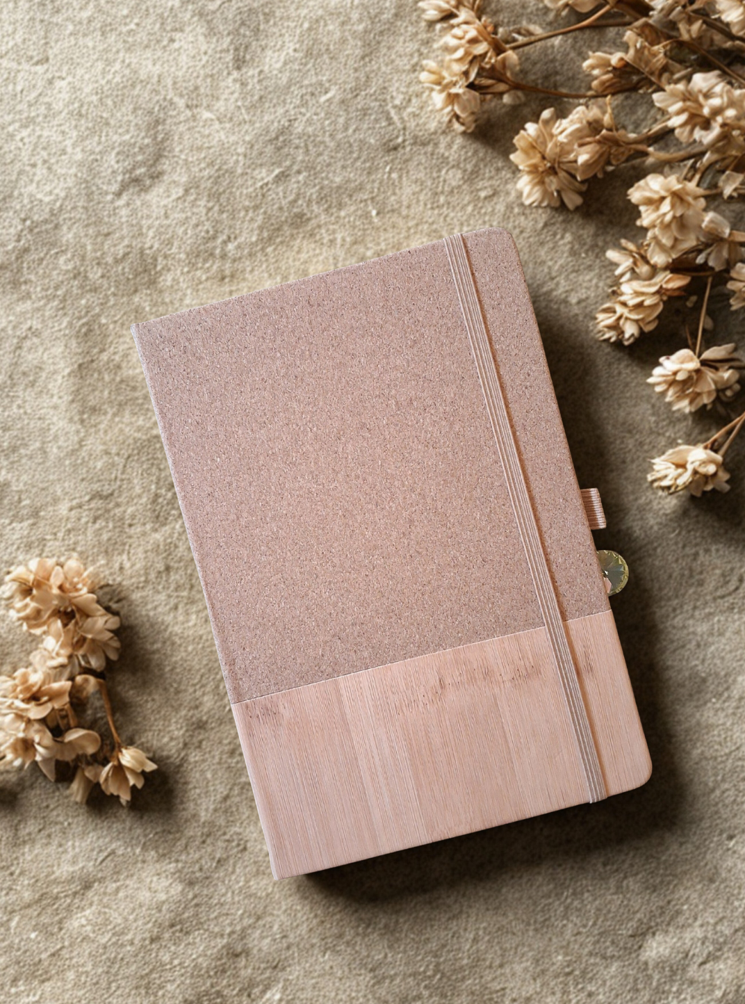 Textured Wood Cork Diary with pen A5 | Eco-friendly | Sustainable | Soft bound | Vegan | - Near to Nature