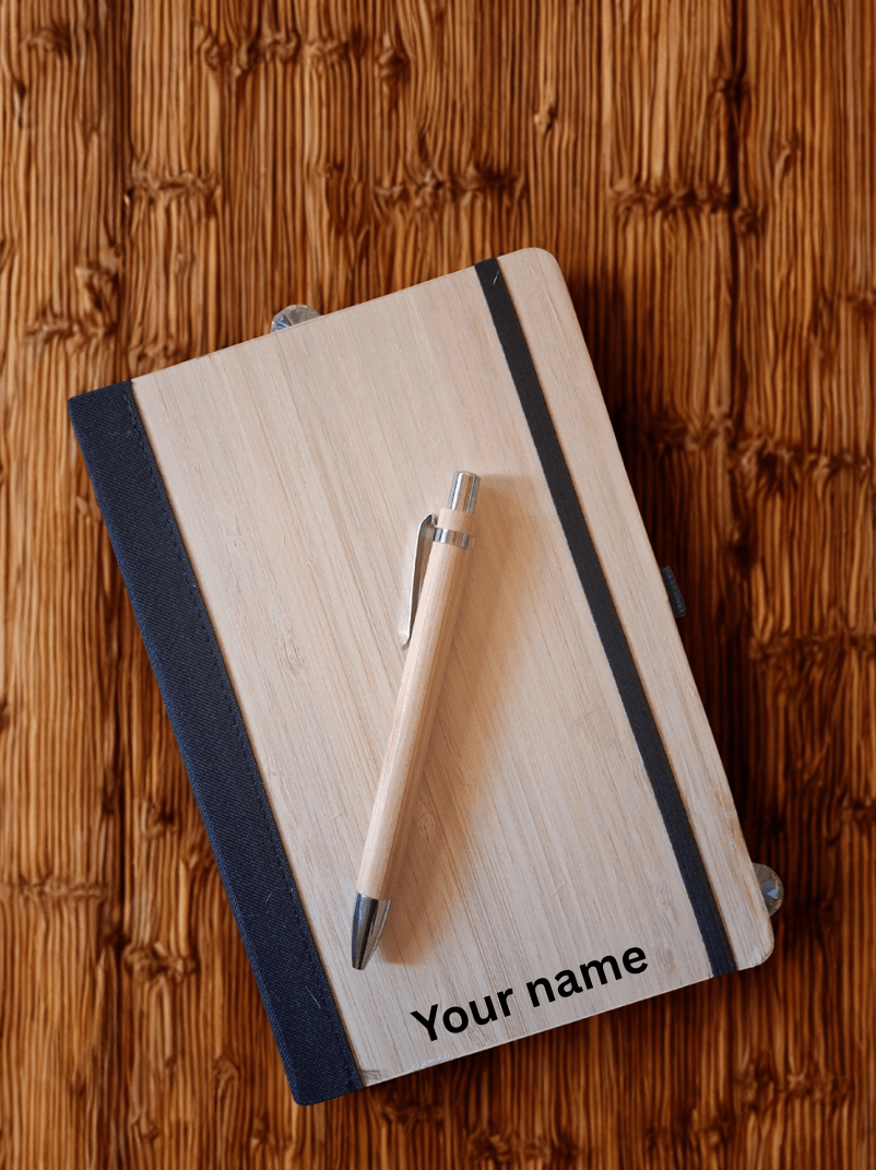 Customized Bamboo Diary with pen | Eco-friendly |Sustainable | Soft bound | - Near to Nature