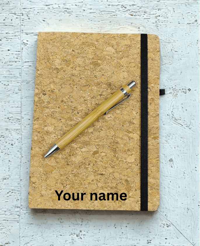 Customized Wood Cork Diary with pen | Eco-friendly | Sustainable | Soft bound | - Near to Nature