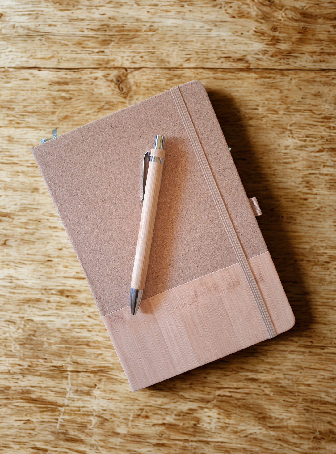 Textured Wood Cork Diary with pen A5 | Eco-friendly | Sustainable | Soft bound | Vegan | - Near to Nature