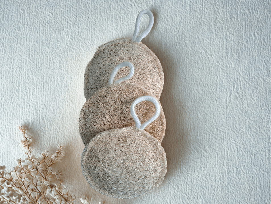 Natural Body Loofah | Bath Sponge | Exfoliating Skin | Organic | Set of 3| - Near to Nature
