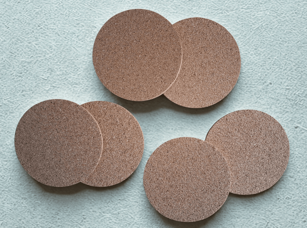 Wood Cork Coaster|Eco-friendly|Natural|Sustainable|Round|Home & Office|Set of 6| - Near to Nature