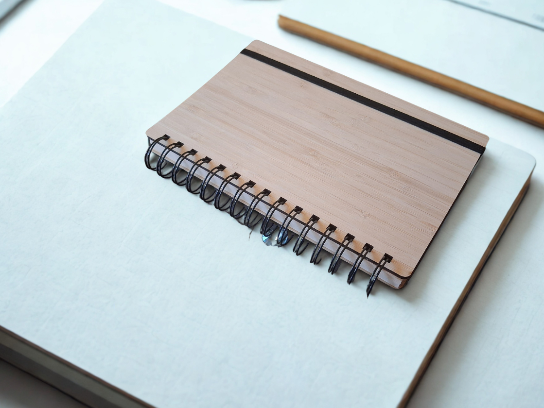 Bamboo Diary with pen A5 | Eco-friendly | Sustainable | Natural pages | Vegan | 190 pages 80 GSM | - Near to Nature