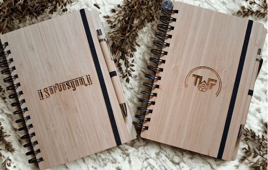 Customized Bamboo Diary with pen A5 | Eco-friendly | Sustainable | Natural pages | Vegan | - Near to Nature