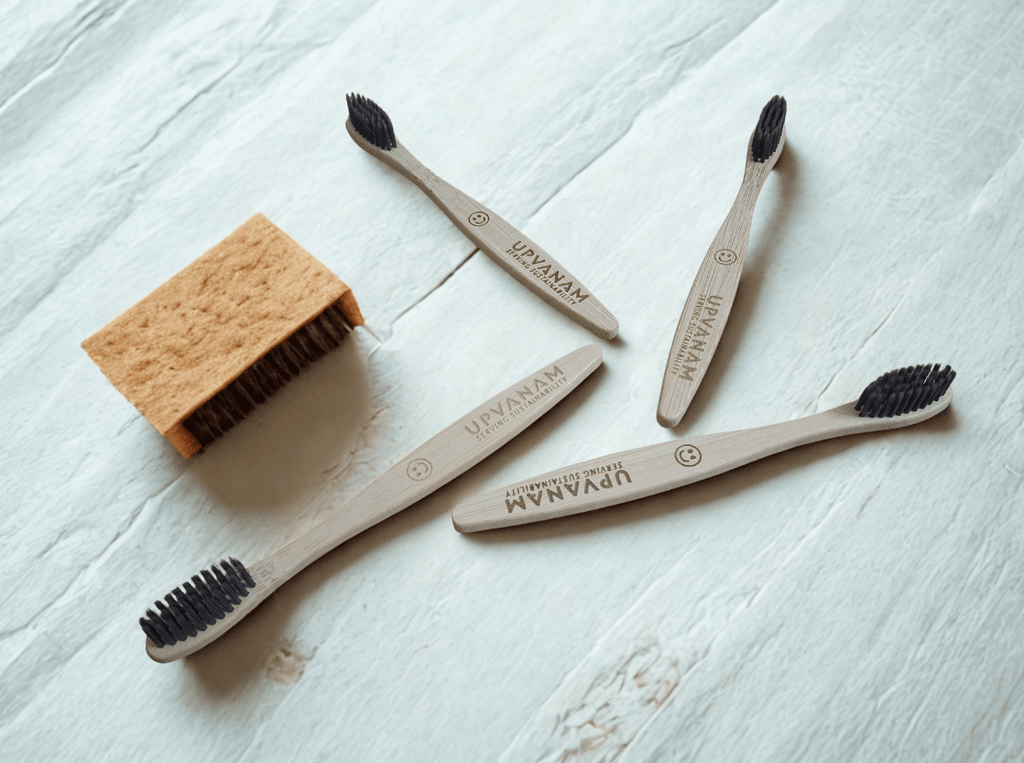 Organic Bamboo Toothbrush | Eco-friendly | Charcoal infused bristles | Kids | Set of 4 | - Near to Nature