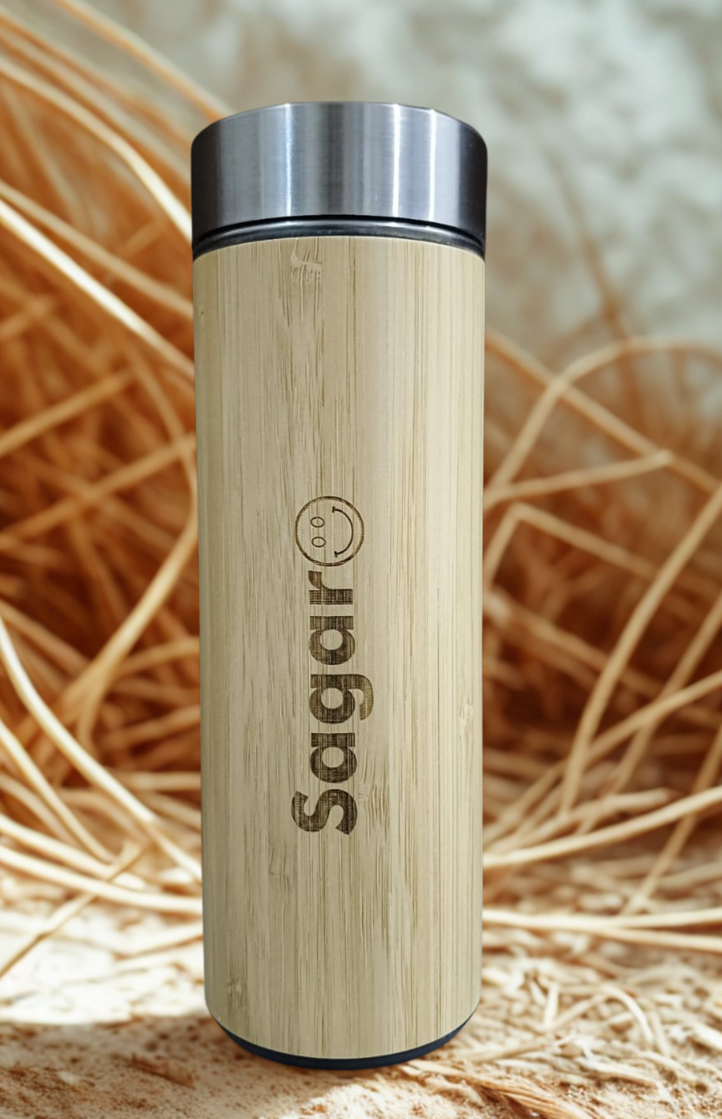 Customized Bamboo Water Bottle | Eco-friendly | BPA free | With strainer | Hot and Cold |450ml | - Near to Nature
