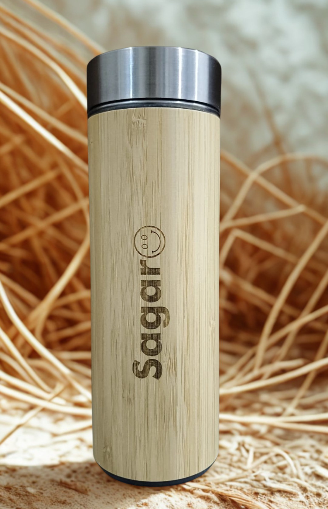 Customized Bamboo Water Bottle | Eco-friendly | BPA free | With strainer | Hot and Cold |450ml | - Near to Nature