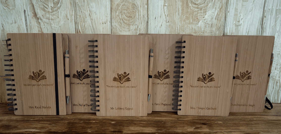 Customized Bamboo Diary with pen A5 | Eco-friendly | Sustainable | Natural pages | Vegan | - Near to Nature