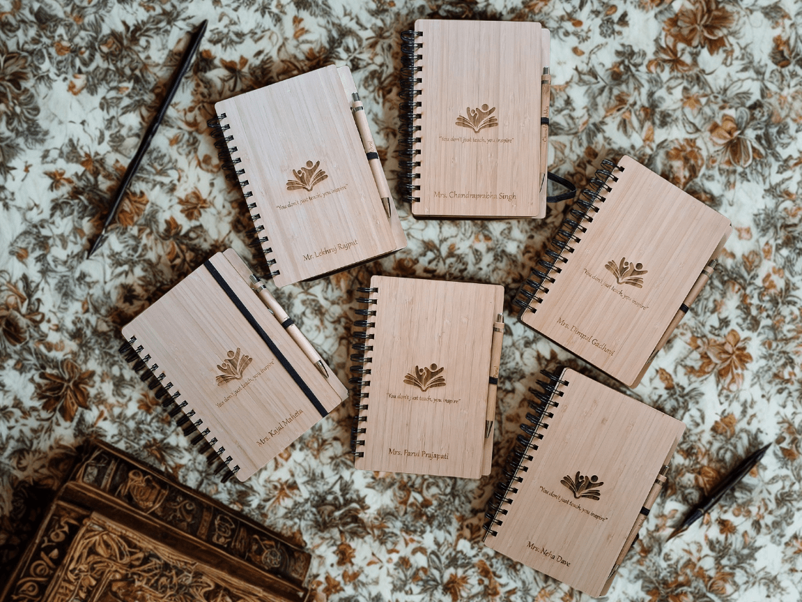 Customized Bamboo Diary with pen A5 | Eco-friendly | Sustainable | Natural pages | Vegan | - Near to Nature
