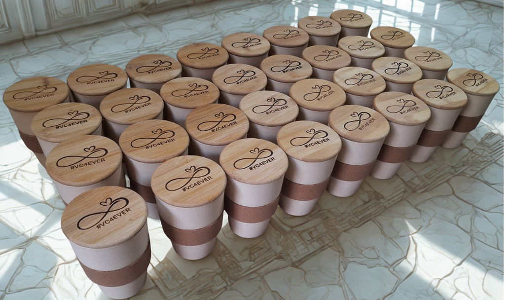 Customized Wheat Straw Coffee Mug with bamboo lid | Eco-friendly | Sustainable | 450ml - Near to Nature