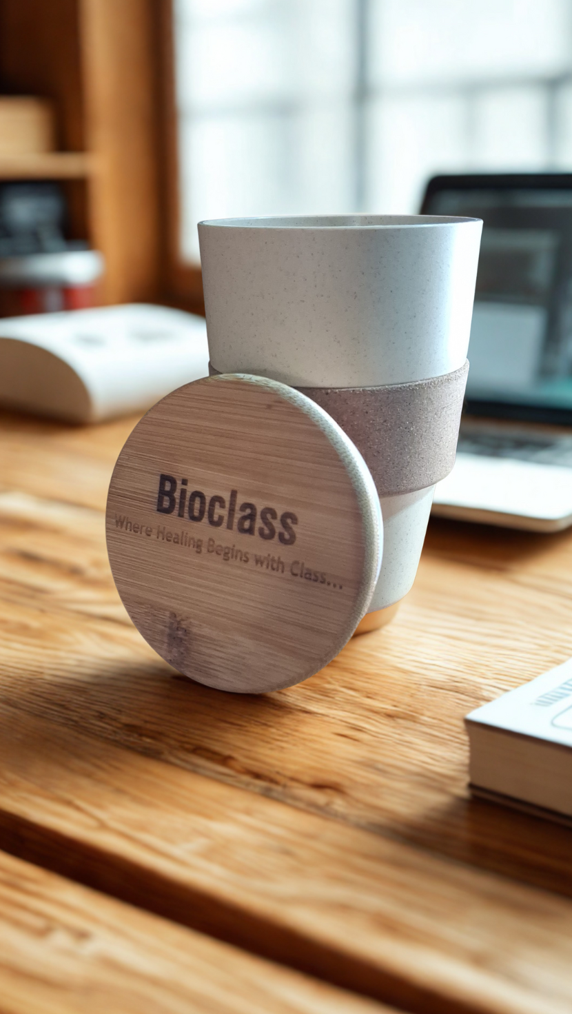 Customized Wheat Straw Coffee Mug with bamboo lid | Eco-friendly | Sustainable | 450ml - Near to Nature