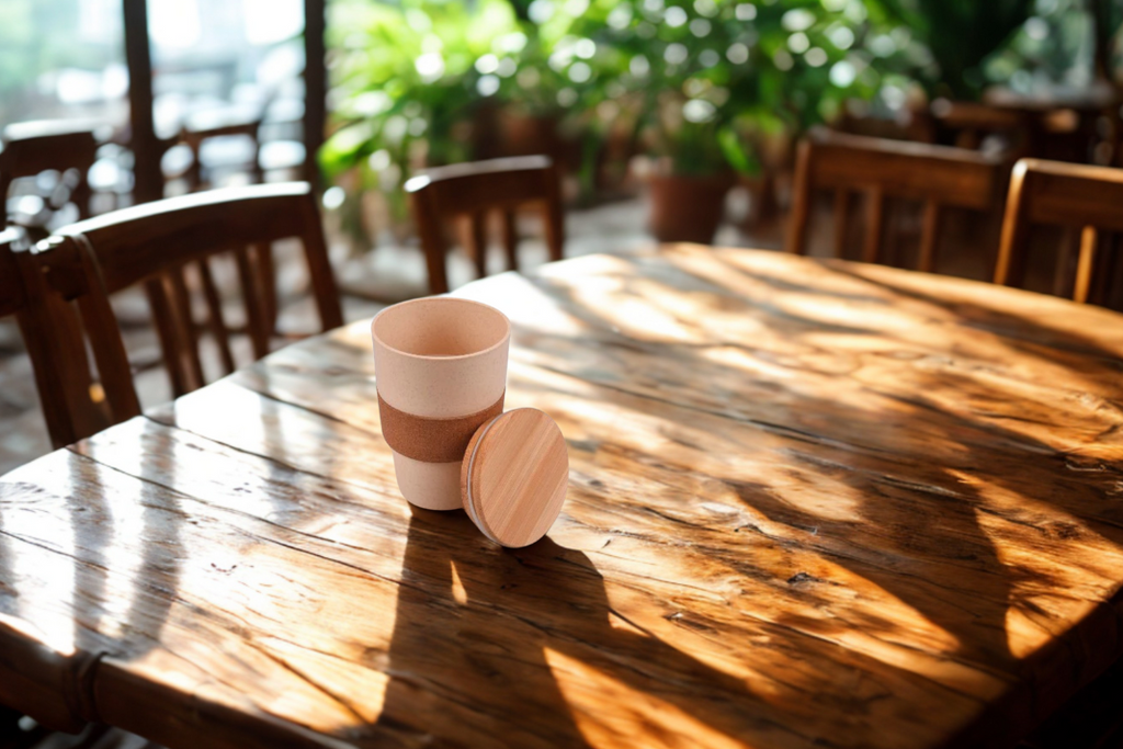 Customized Wheat Straw Coffee Mug with bamboo lid | Eco-friendly | Sustainable | 450ml - Near to Nature